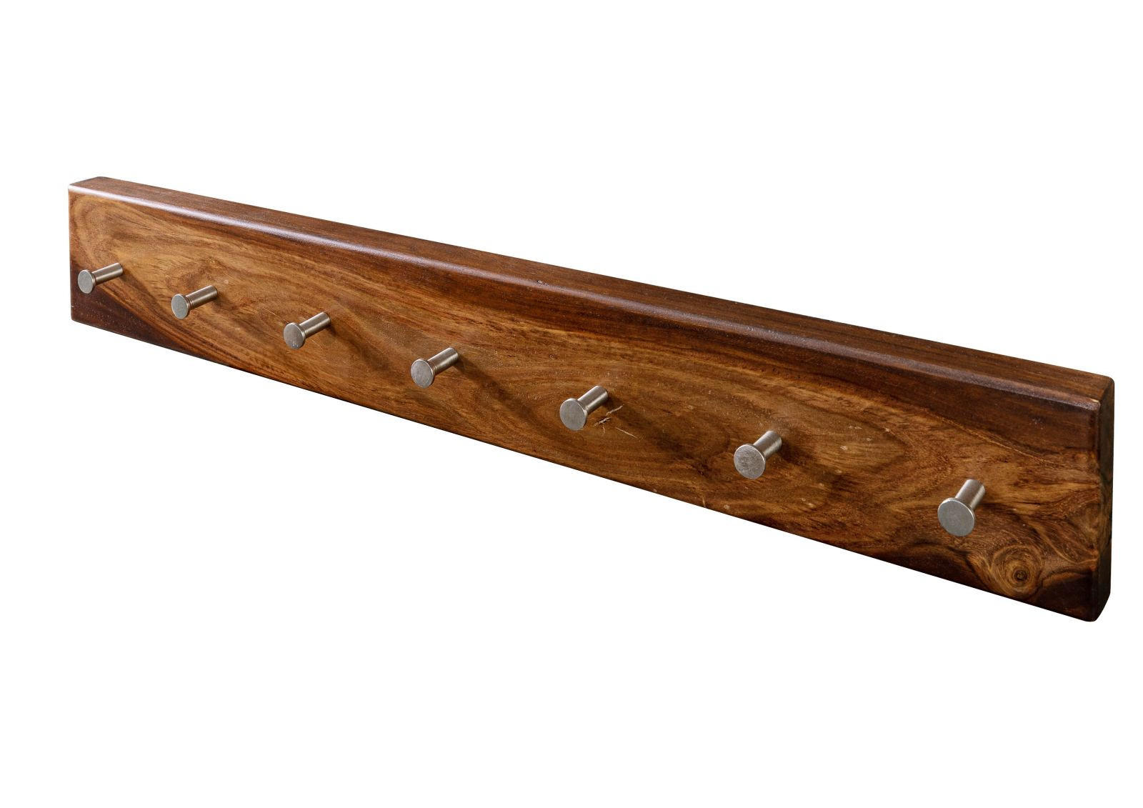 Massivmoebel24 Wandgarderobe Walnuss 70x10x5 cm