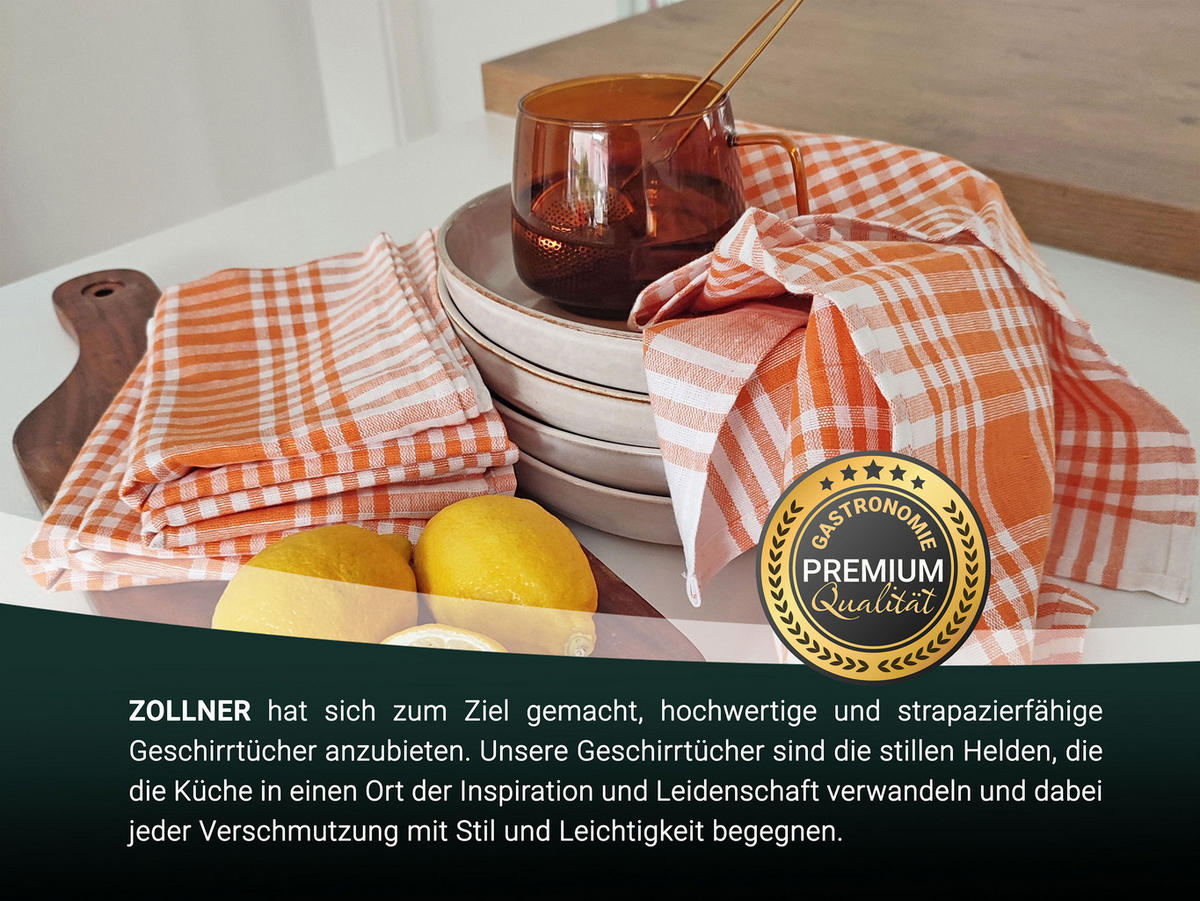 GESCHIRRTÜCHER, 5er-Set, 50x70 cm, 100% Baumwolle, Orange - Orange, Textil (50/70cm) - Zollner