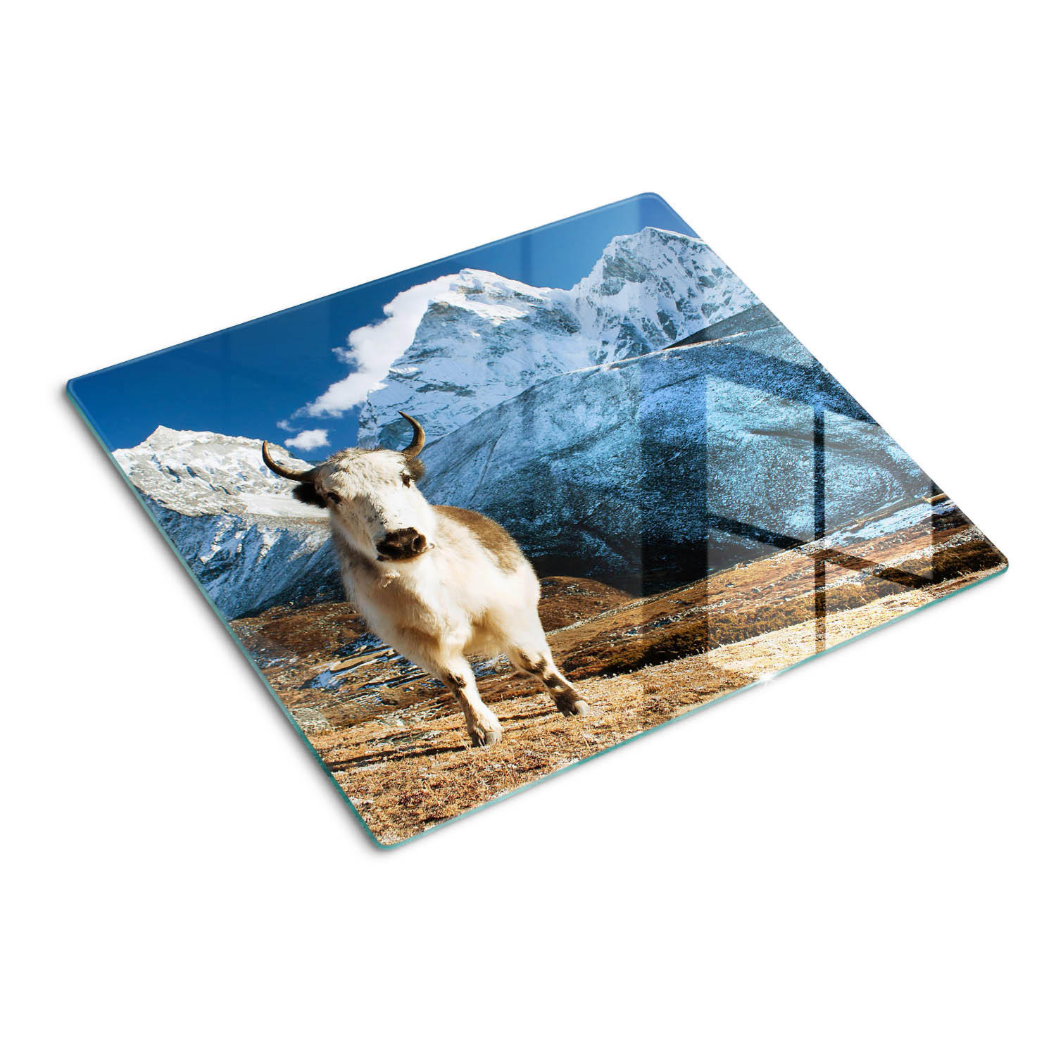 GLASPLATTE 60x52 cm Berge Wie - Violett/Braun, Glas (60/0.4/52cm) - TULUP