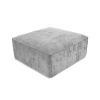 POUF Chenille Stoff Grau - Hellgrau/Schwarz, Holzwerkstoff/Kunststoff (87/46/87cm) - Makamii