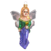 CHRISTBAUMSCHMUCK Fee mit Flügeln Mehrfarbig 15cm (Glas / 1 Stk.) - Multicolor, Glas (4/15/4cm) - Krebs Glas Lauscha