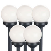 LED AUSSENLEUCHTE Solarkugel Weiß 5er Set - Weiß, Kunststoff (10/10/38cm)