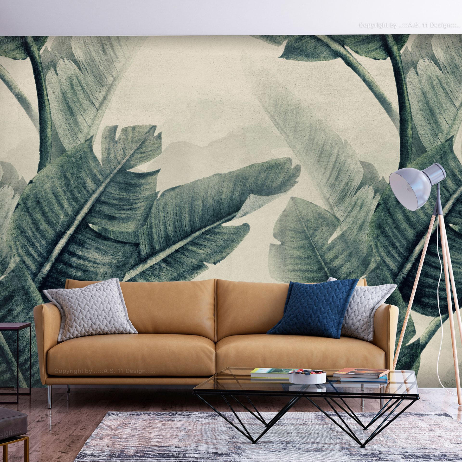 VLIESTAPETE Grün 450/315 cm - Grau/Grün, Textil (450/1cm) - KUNSTLOFT
