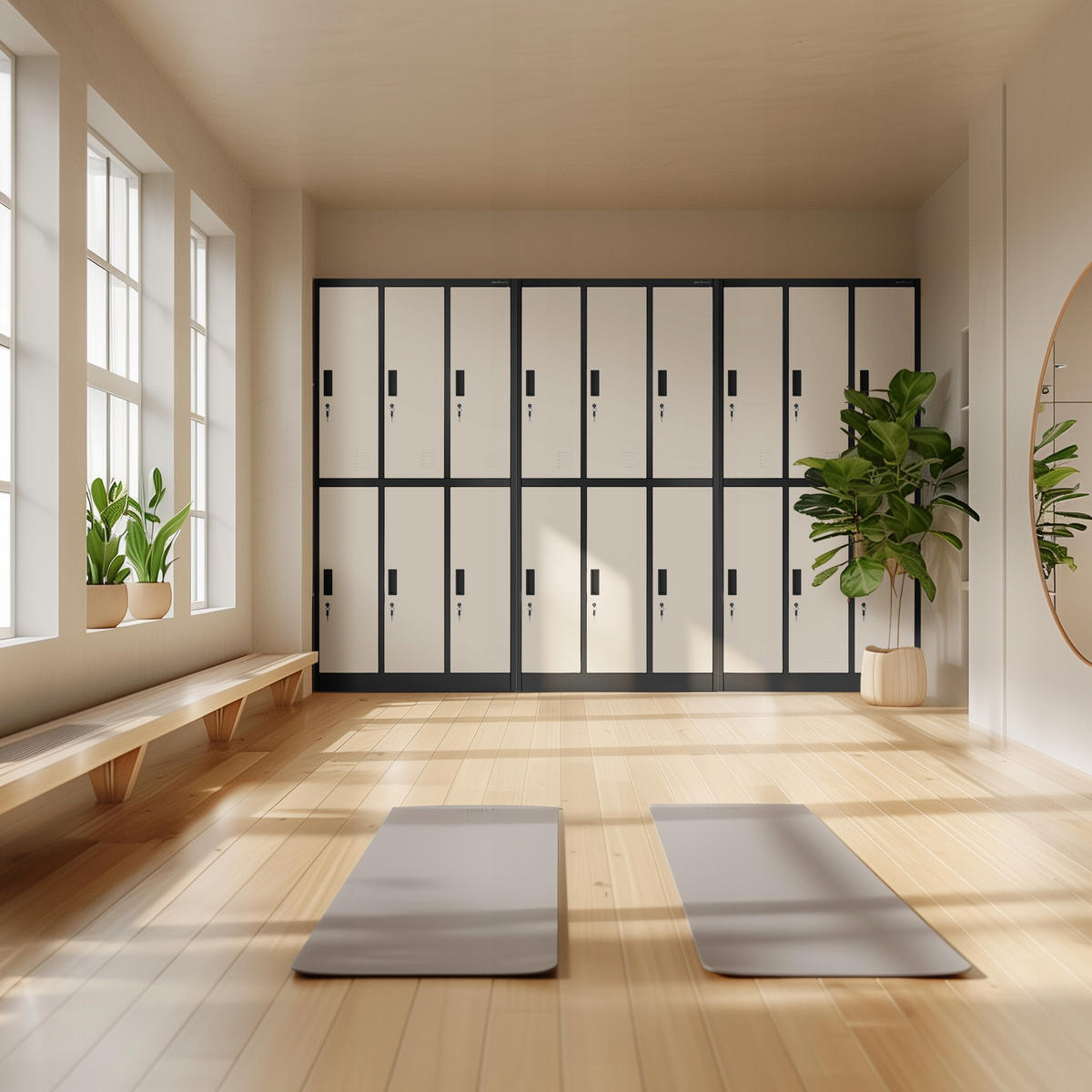 SCHLIESSFACHSCHRANK IGOR - Anthrazit/Weiß, Metall (90/185/45cm) - Jan Nowak