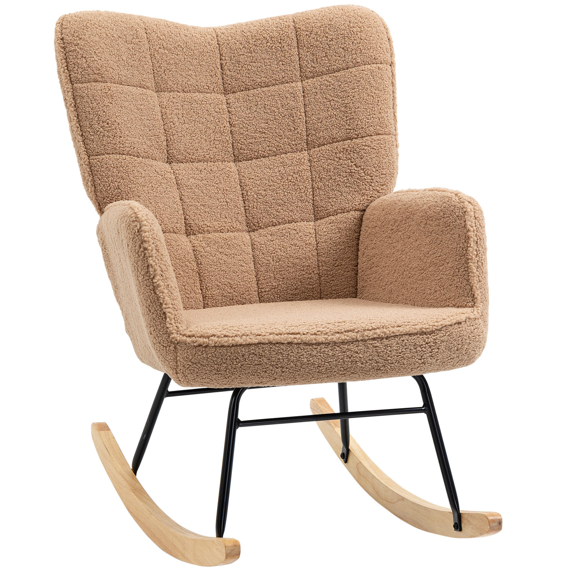 HOUPACÍ křeslo 98/71/101 cm hnědé z polyesteru s vysokým opěradlem - hnědá, textil (98/101/71cm) - OKWISH