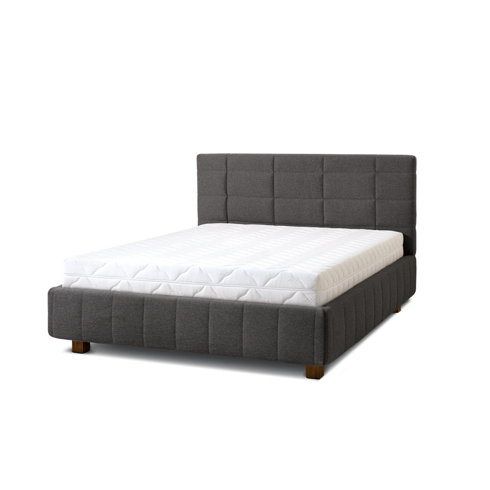 POLSTERBETT Reta 160x200 in Siena Dark Gray - Dunkelgrau, Holz - Letti Moderni