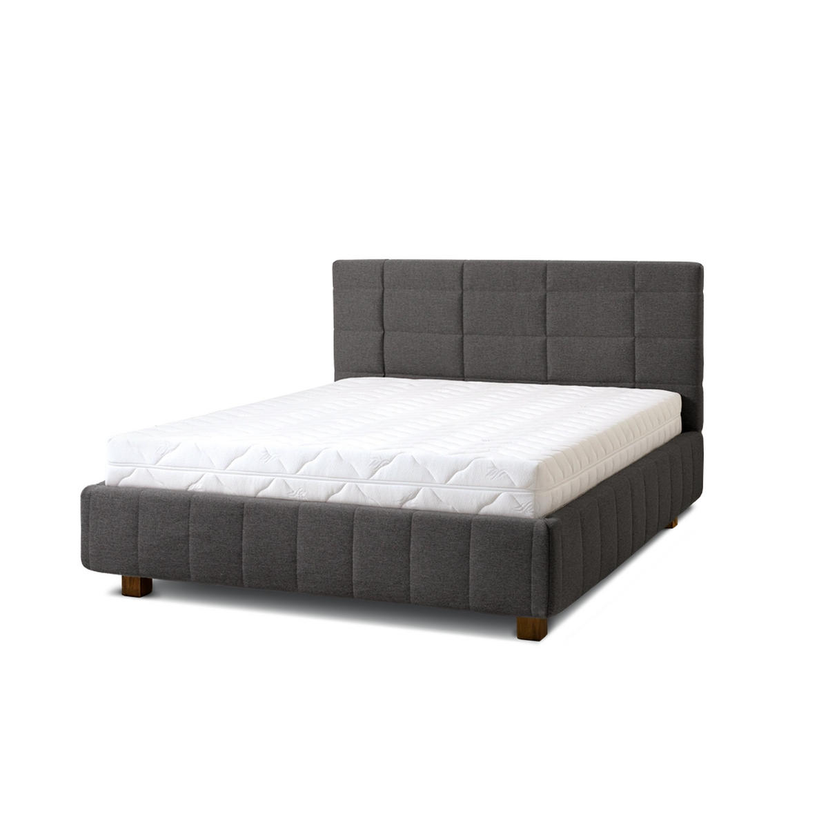 POLSTERBETT Reta 180x200 in Siena Dark Gray - Dunkelgrau, Holz - Letti Moderni
