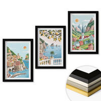 WANDBILDER 3er-Set - 20x30 cm Schwarzer Rahmen - Landschaften, Meer, Zitrusfrüchte - Schwarz, Kunststoff (20/30cm) - ArtPrintCave