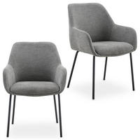 ESSZIMMERSTÜHLE TURSI 2er-Set grau - Grau, Textil (56/83/55cm) - IDIMEX