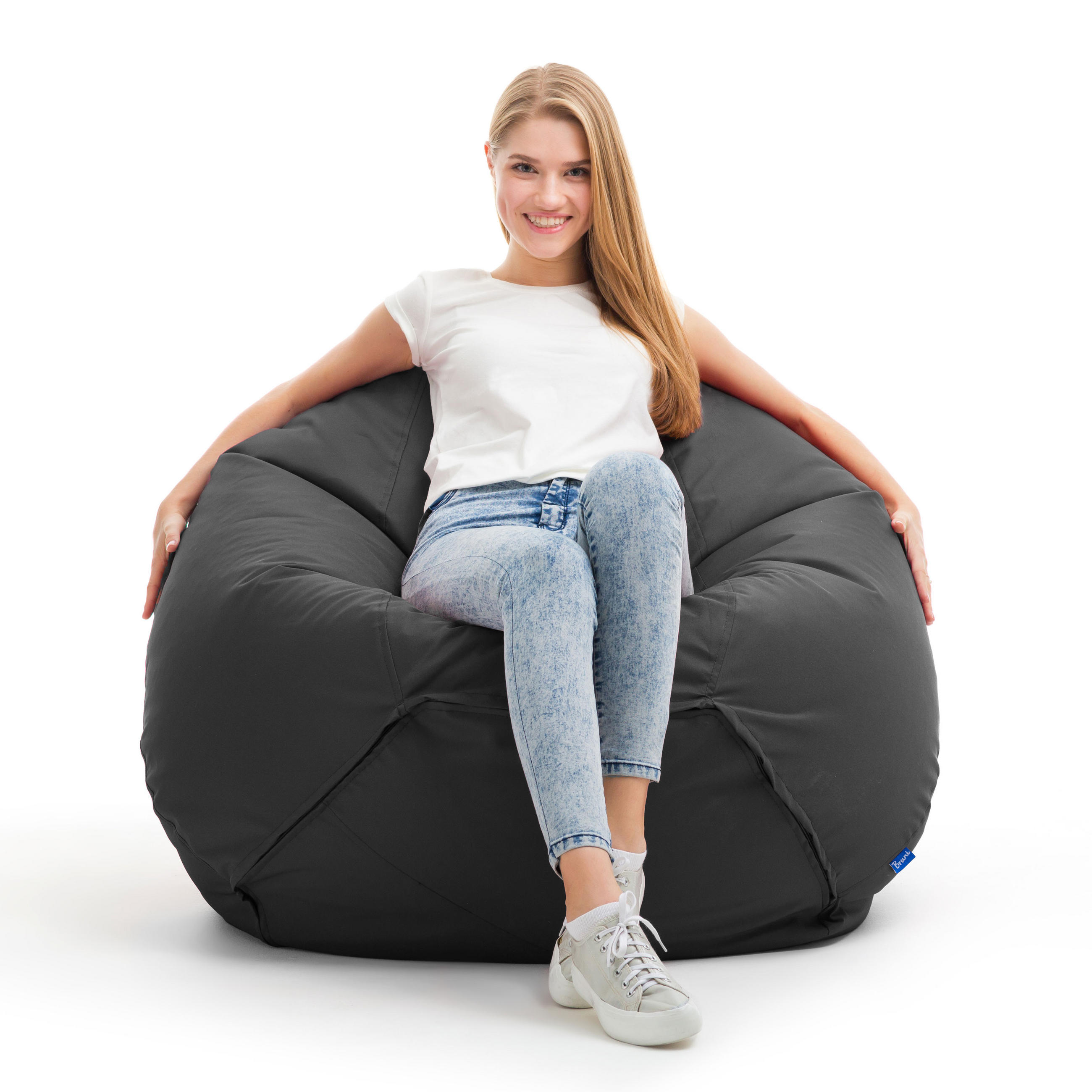 SITZSACK Classico L grau - Grau, Kunststoff (90/90/90cm) - Bruni