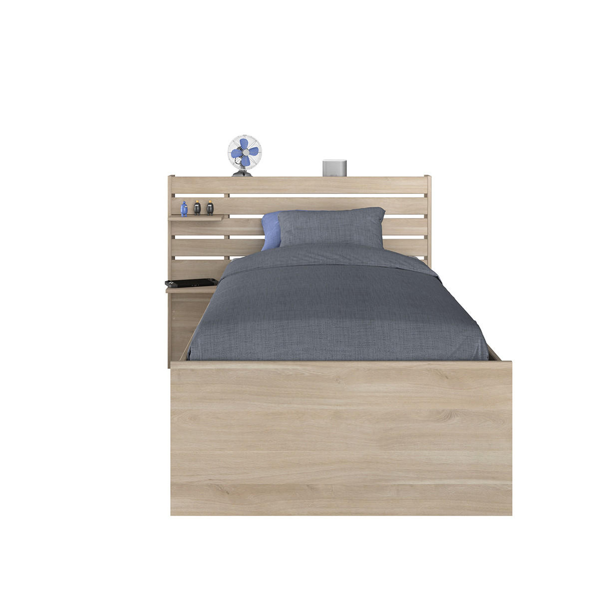 STAURAUMBETT Escale 1 90x200cm Japanische Eiche - Apfelbaumfarben, Holz/Holzwerkstoff (90/190cm) - Calicosy