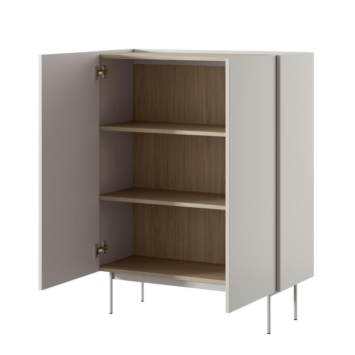 SIDEBOARD KELOWNA KOM2-2D System der leisen Schließung der Fronten, Kaschmir - Kaschmir, Holzwerkstoff/Kunststoff (97/122/37cm) - Komodee