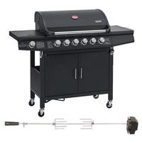 GASGRILL Set RED 6+1 - Schwarz, Metall (146/114/54cm) - TAINO