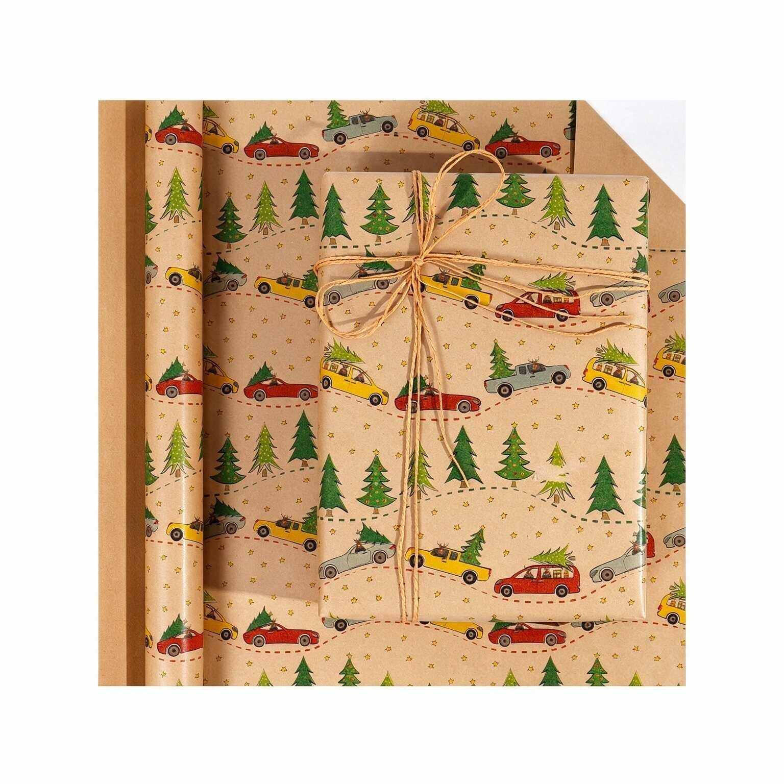 GESCHENKPAPIER – Weihnachts-Geschenkpapier – 43 x 300 cm – Braun - Braun, Papier (4/4/43cm)