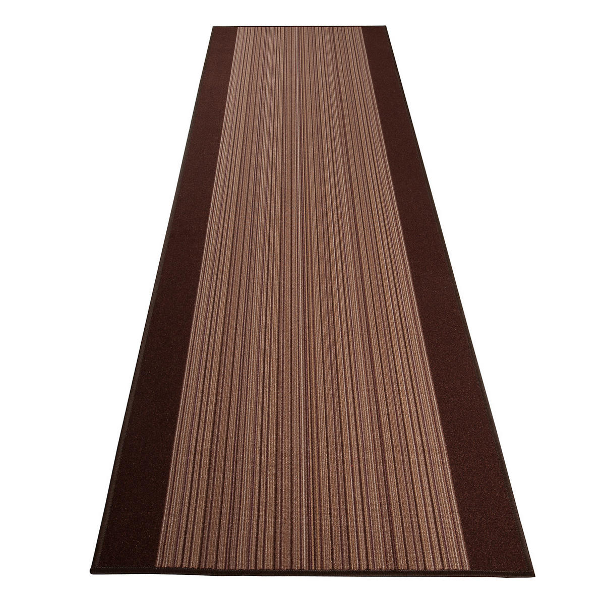 TEPPICHLÄUFER Anti-Rutsch Braun rutschfest Gummiunterlage 80/1100 cm - Braun, Textil (80/1100cm) - Tapiso