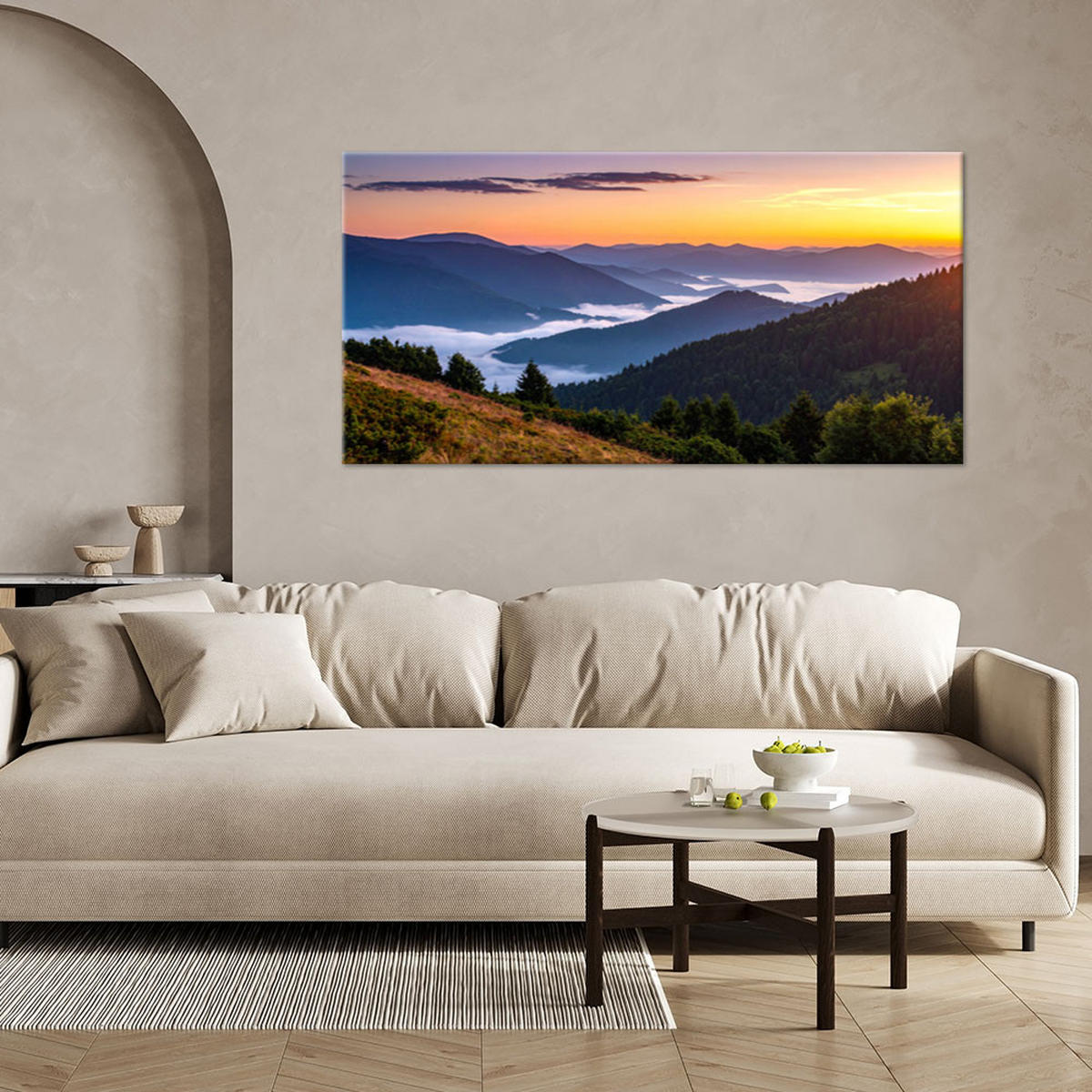 LEINWANDBILD Landschaften 120x60cm - Blau, Textil (120/60cm) - Feeby