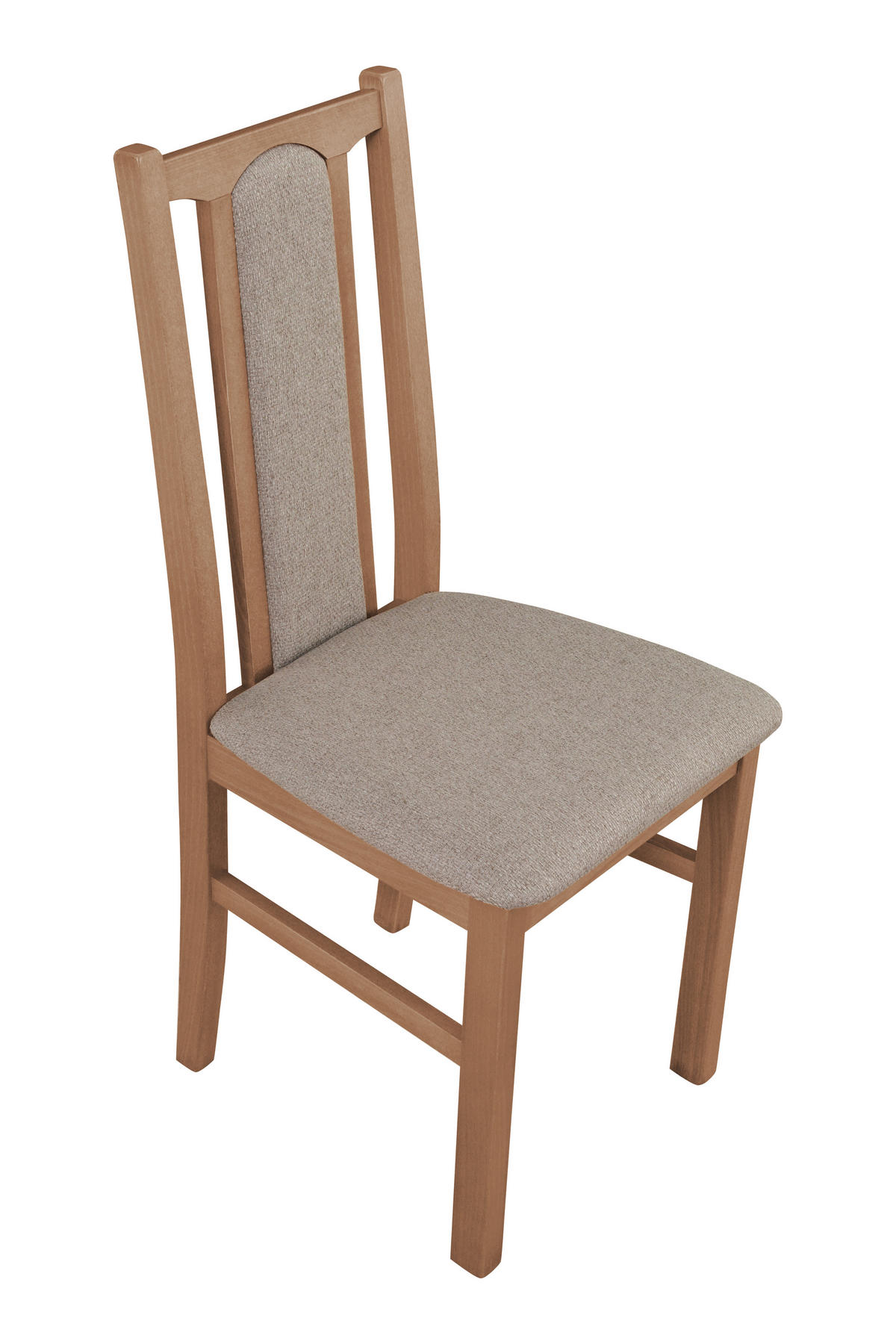 STUHL KOLGA (6er Set) - Hellbraun/Graubraun, Holz (43/94/40cm) - Leaf Design