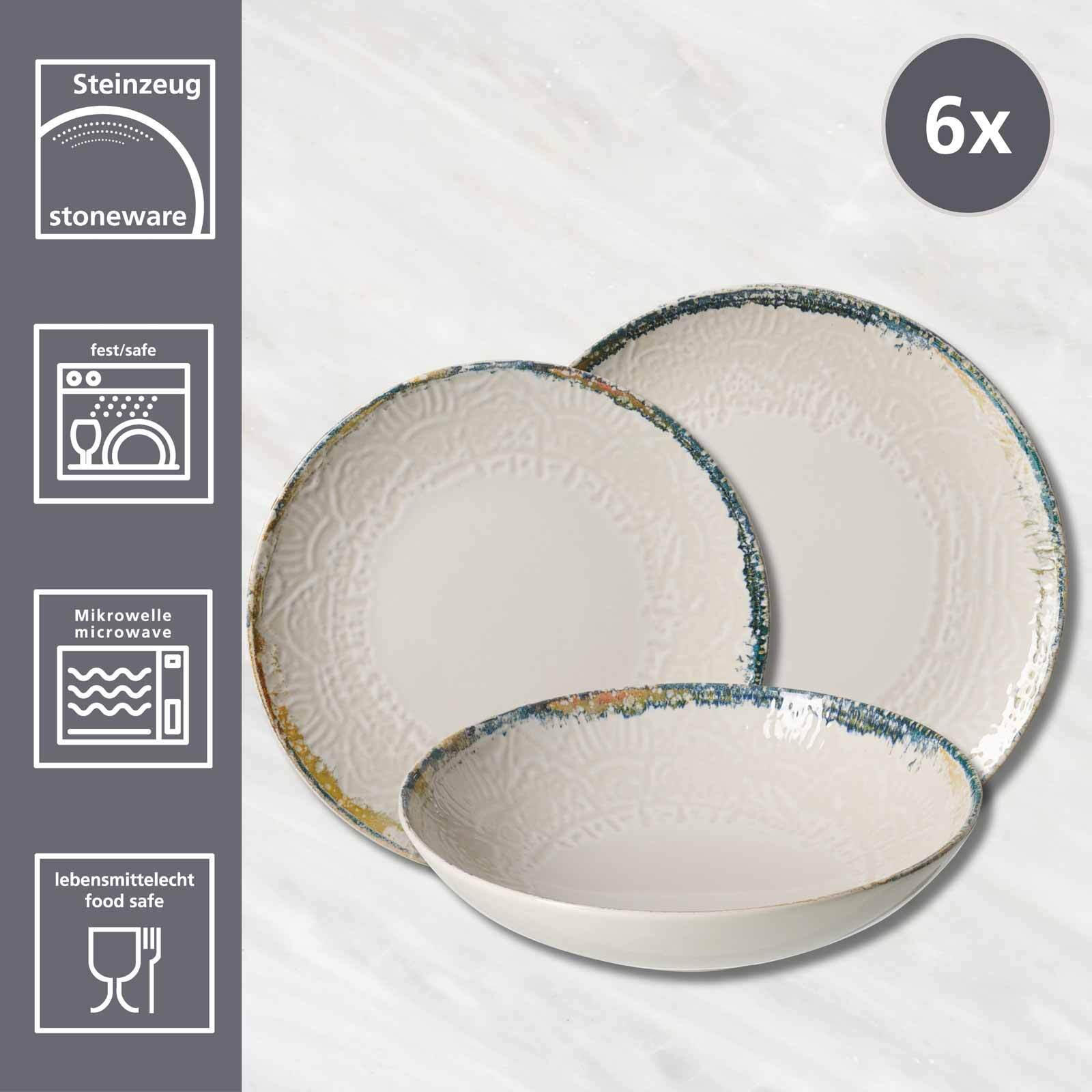 TELLER-SET Alfonso beige 18er Set - Beige, Keramik (1/1/1cm) - Ritzenhoff Breker