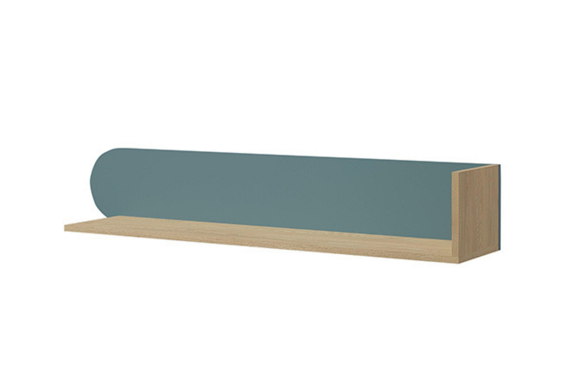 WANDREGAL LEXO 15 120/20/25 cm in Eiche Cremona/Meeresblau - Blau/Eichefarben, Holzwerkstoff (120/20/25cm) - Deine Möbel 24