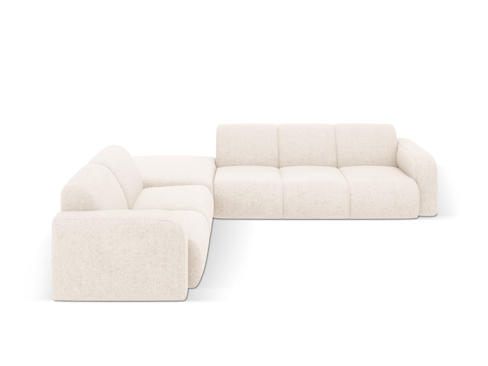 ECKSOFA links Molino aus Chenille-Stoff leichtes beige 6 Sitzplätze - Creme, Textil (250/315cm) - Micadoni