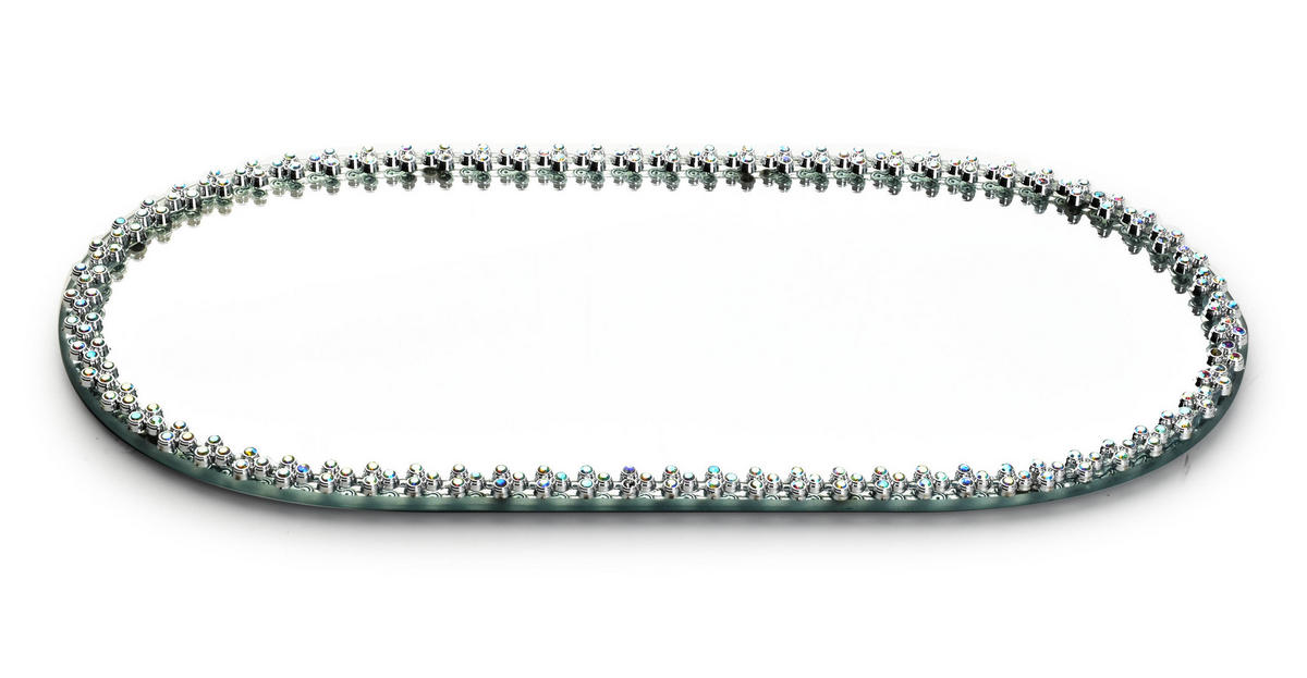 DEKOTABLETT Margot Silber 30/14/1 cm Glas - Silberfarben, Glas (1cm) - Mondex