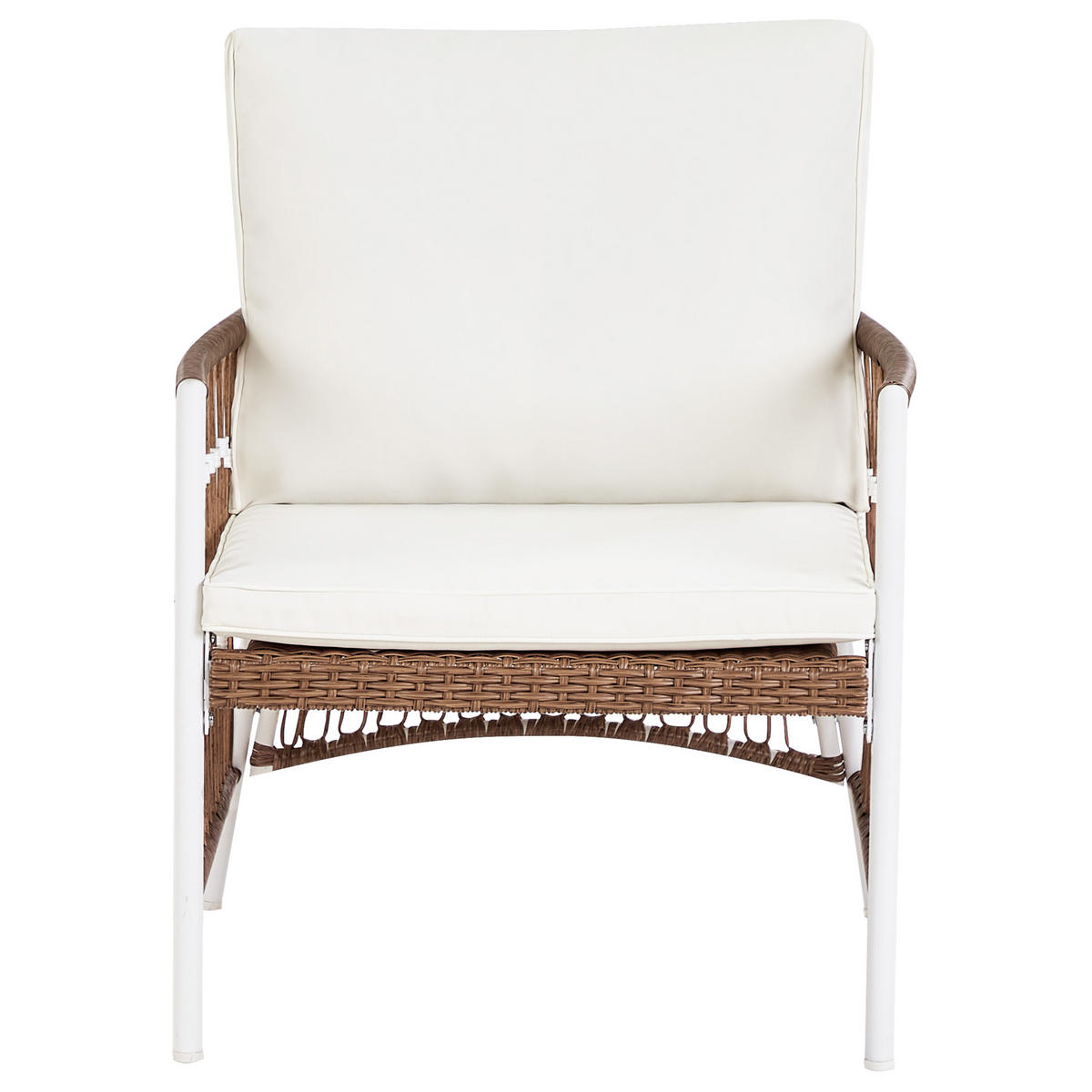 BISTRO-SET 2-Sitzer Weiß Levico - Weiß/Braun, Metall - Beliani