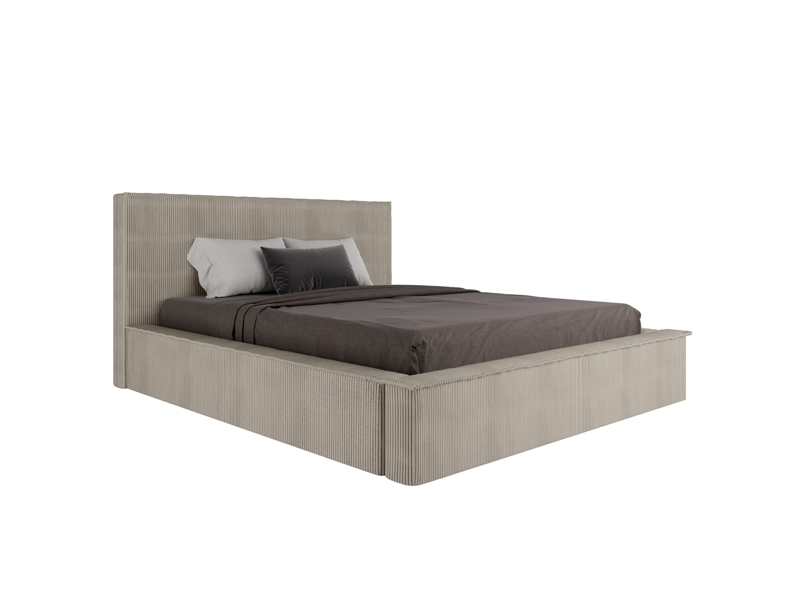 POLSTERBETT SANA 160x200cm Elegantes Polsterbett für modernen Wohnstil , ohne matratze, beige - Beige, Holz (160/200cm) - Panda Möbel