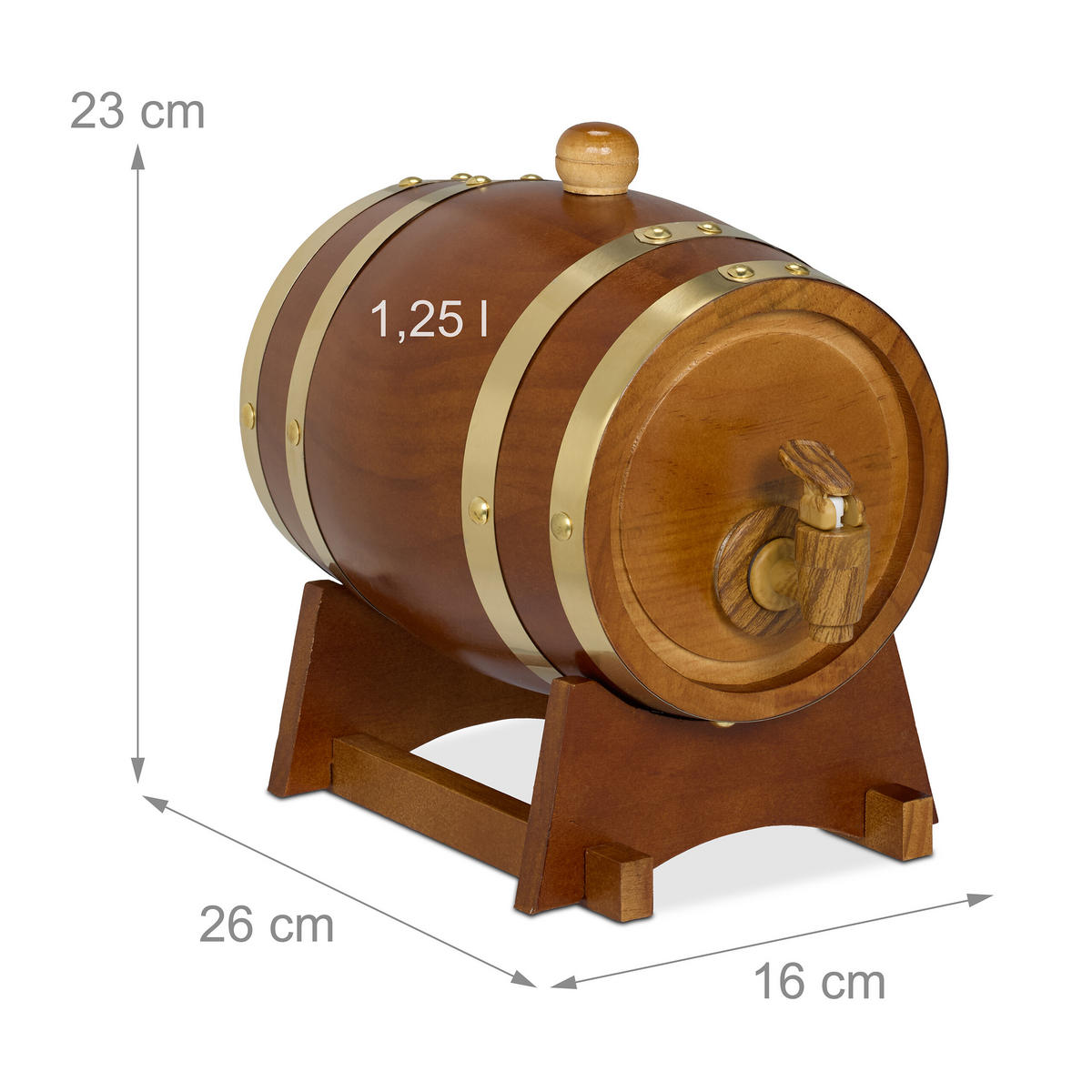 WHISKYFASS - Braun, Holz/Kunststoff (1.25L) - Relaxdays