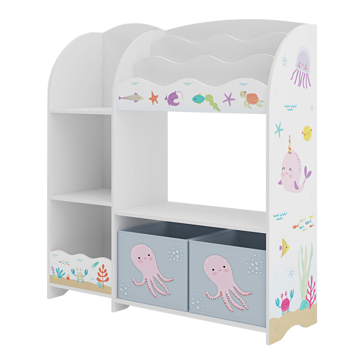 KINDERREGAL Lysekil - Pink/Lila, Holzwerkstoff (93/100/30cm) - [en.casa]