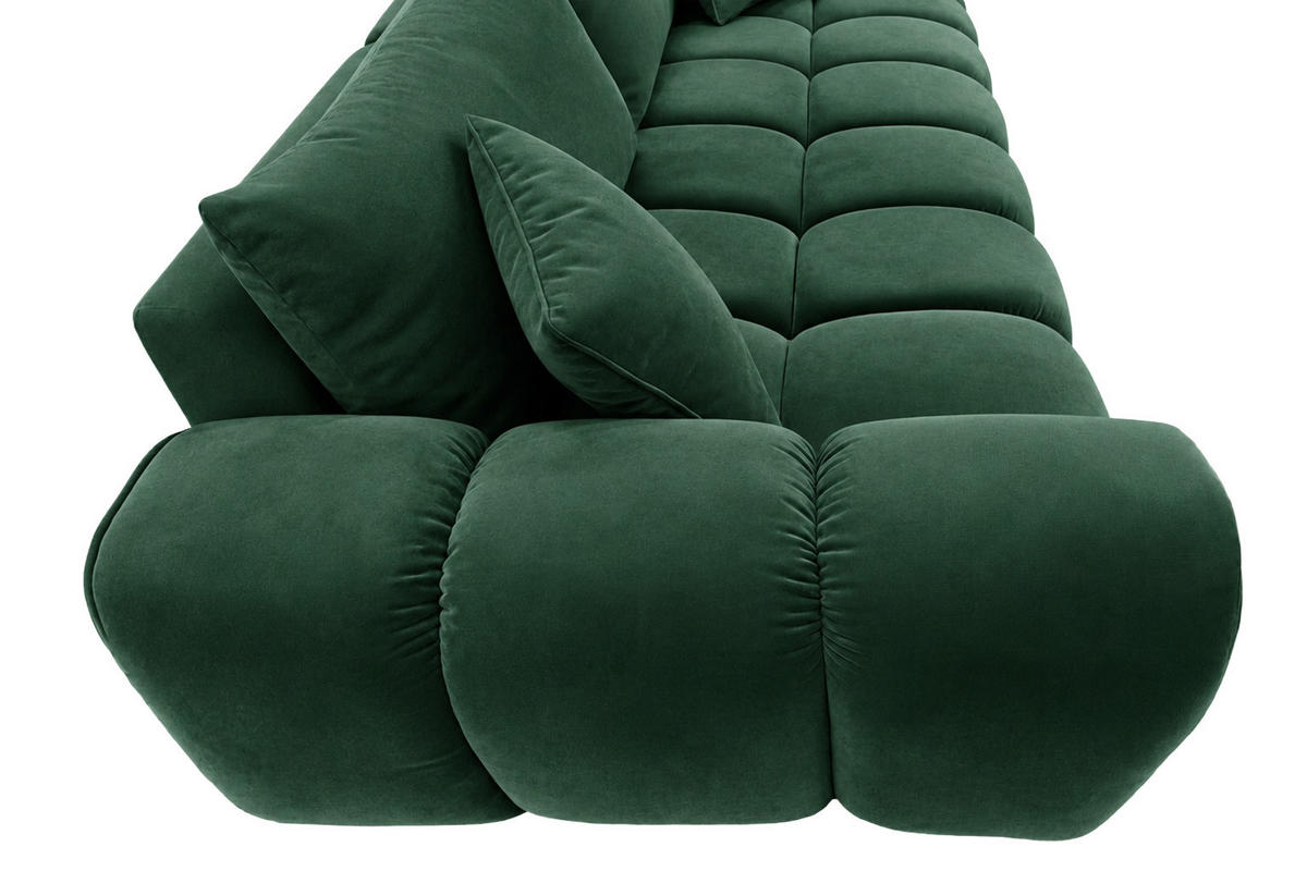 ROZKLÁDACÍ POHOVKA s úložným prostorem, velurová tkanina Bluvel, Zelená, COSMOPOLITAN - zelená barva, dřevo (240/97cm) - Kaiser Möbel