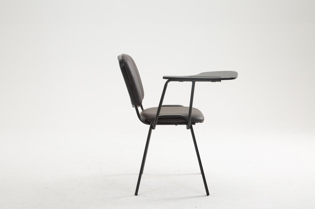 BESUCHERSTUHL Lederlook braun - Schwarz/Braun, Textil/Metall (53/81/71cm) - CLP