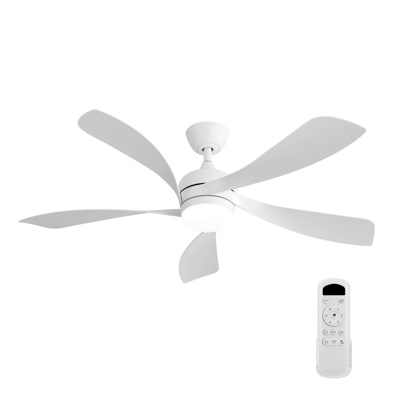 DECKENVENTILATOR DE-16270 52 Zoll mit Fernbedienung & Memory Weiß - Weiß, Kunststoff (132.08/132.08/26.8cm) - ComfortXL