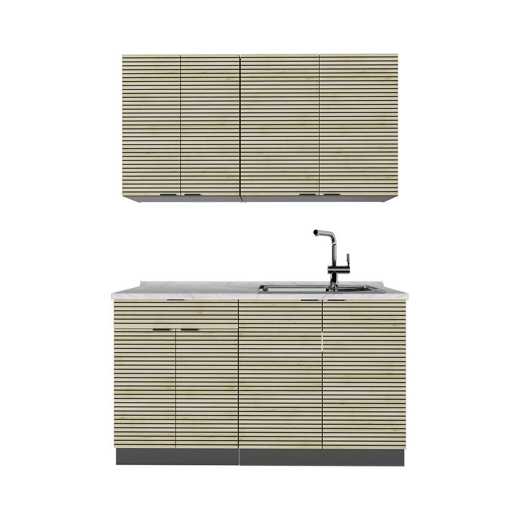 JEDNOTKOVÁ KUCHYNĚ Fame-Line Dubový panel/antracit - antracitová/barva dubu, kompozitní dřevo (140/81.6/60cm) - Vicco