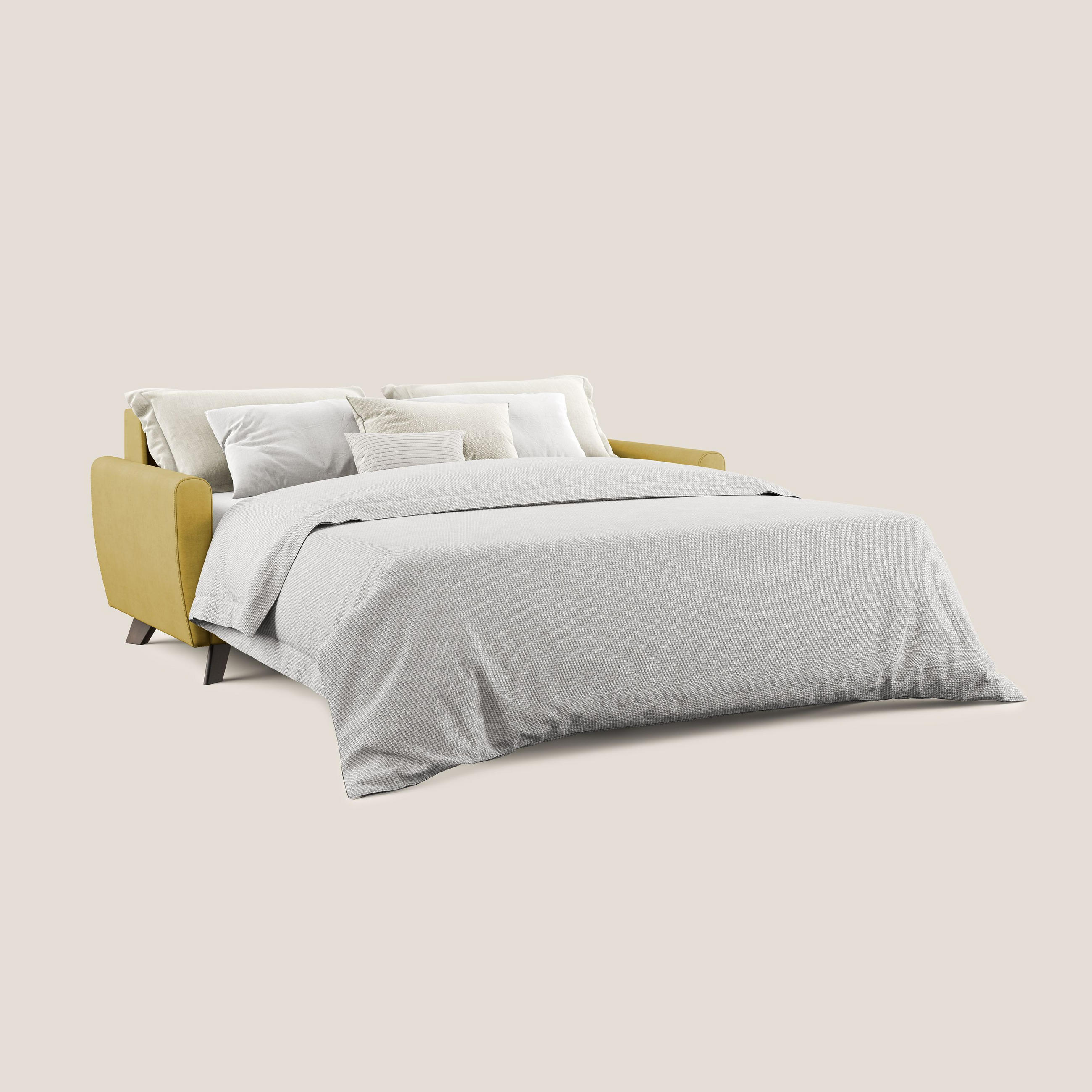 SCHLAFSOFA Callisto - Gelb, Textil (208/97/96cm) - Divani.store