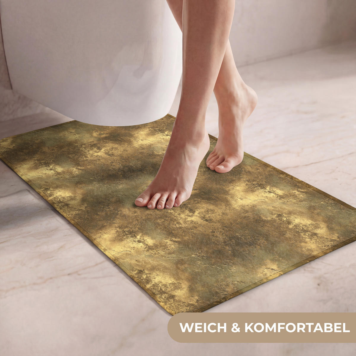 WC PŘEDLOŽKA Antique - metalický vzhled - Gold 50x80 cm - zlatá, textil/plast (50/1cm) - OnlyWow