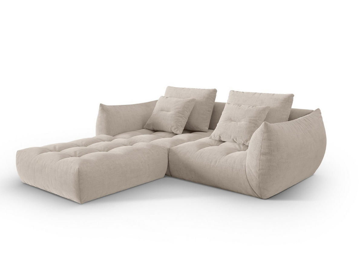SOFA modular Bloom aus strukturiertem Stoff dunkelbeige 3 Sitzplätze - Mokka, Textil (216/232cm) - Micadoni
