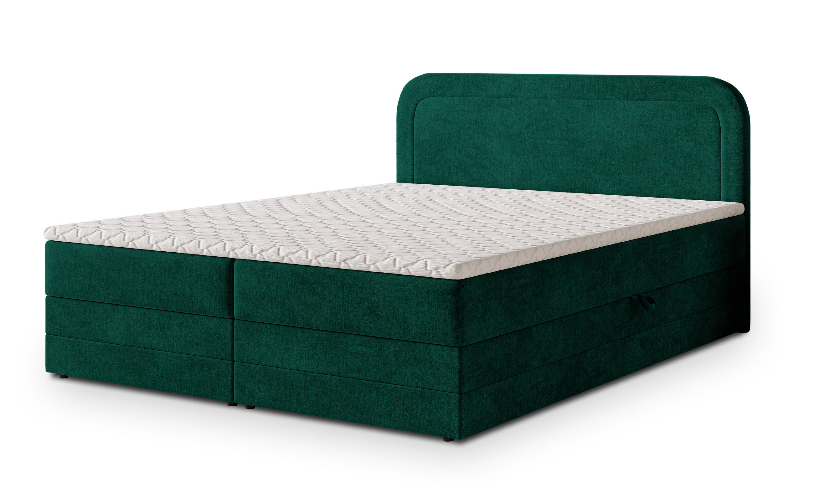 BOXBETT ARMEL 180x200 cm mit Matratze und Topper - Grün - Grün, Holz (180/200cm) - MASSENO