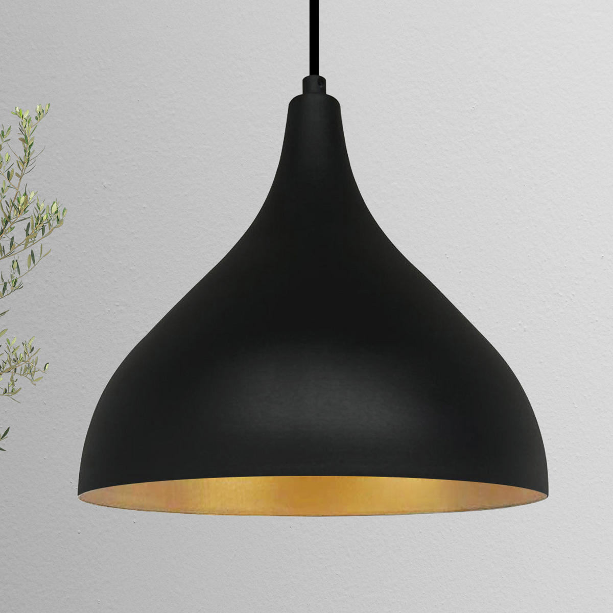 PENDELLEUCHTE Adash 26/30 cm - Schwarz, Metall (30/26/28cm) - Bamyum