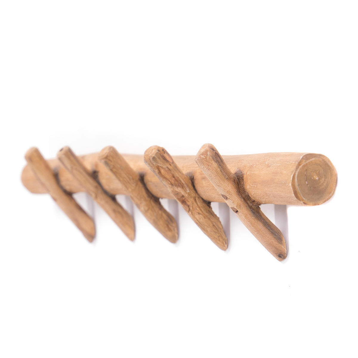 WANDGARDEROBE Kyra 60 Massivholz, 5 Haken naturfarben - Naturfarben, Holz (60/12/5cm) - DESIGN DELIGHTS