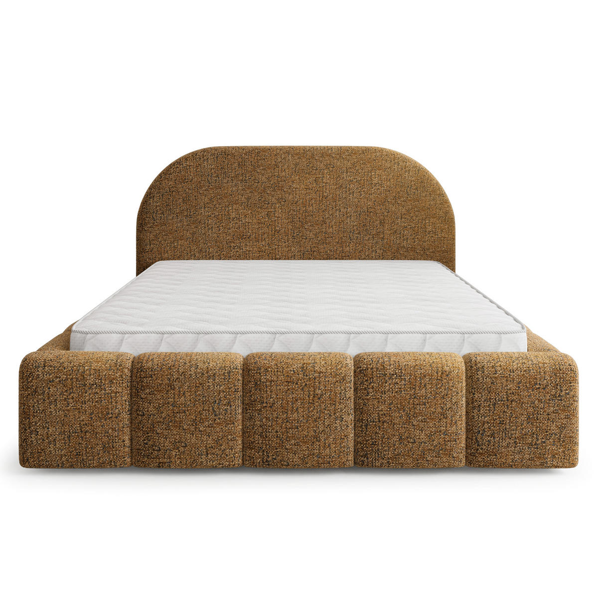 POLSTERBETT FLUSSO 120x200 cm mit Bettkästen - Braun - Braun, Holz (120/200cm) - MASSENO