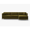 ECKSOFA ausklappbar rechts Gloria aus Samt grün 4 Sitzplätze - Grün, Textil (260/170cm) - Micadoni