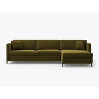 ECKSOFA ausklappbar rechts Gloria aus Samt grün 5 Sitzplätze - Grün, Textil (170/280cm) - Micadoni