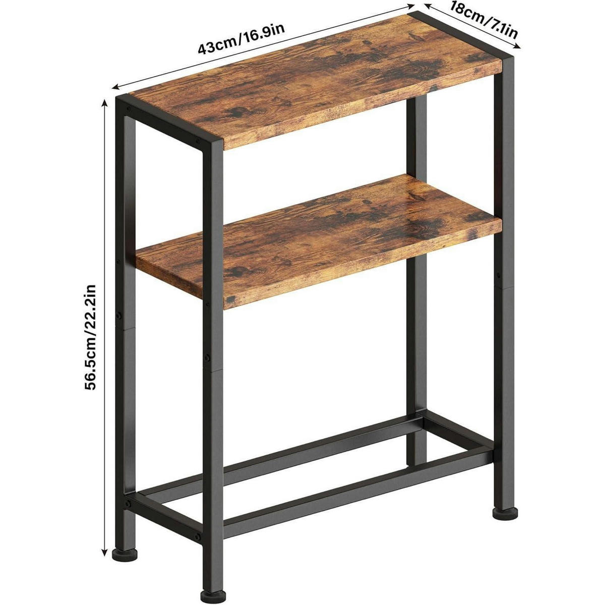 BEISTELLTISCH 2er Set Vintagebraun 18 x 43 x 56,5 cm - Braun, Holzwerkstoff (18/43/56.5cm)