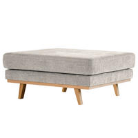 POLSTERHOCKER - Buchefarben/Grau, Buchenholz/Textil (85/43/60cm) - home24