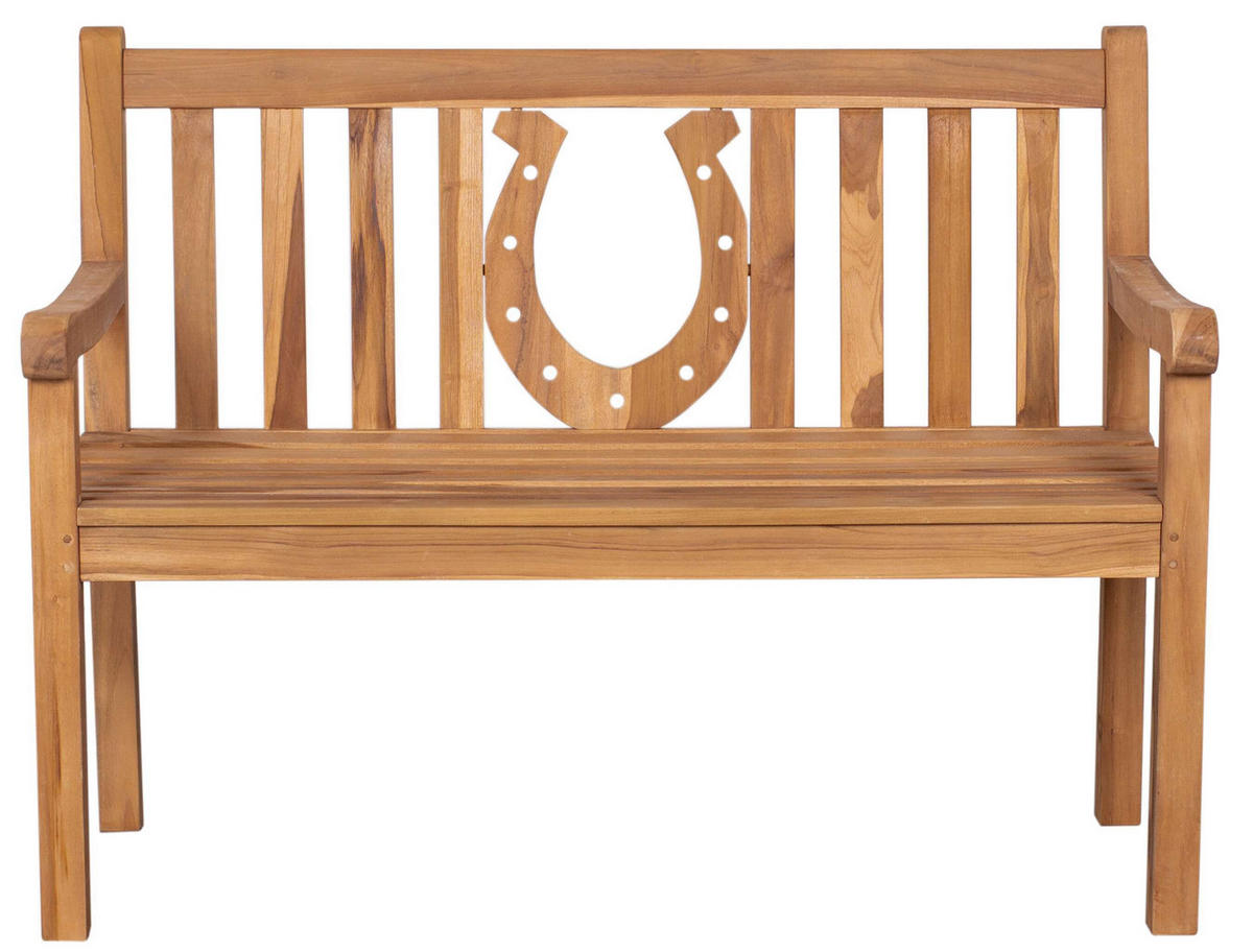 GARTENBANK Hufeisen - Naturfarben, Holz/Metall (120/94/60cm) - Mr. Deko