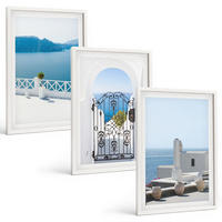BILDER SET 3er Set - 40x60 cm Weißer Rahmen - Gebäude am Weißen Meer, Griechenland - Weiß, Kunststoff (40/60cm) - TULUP