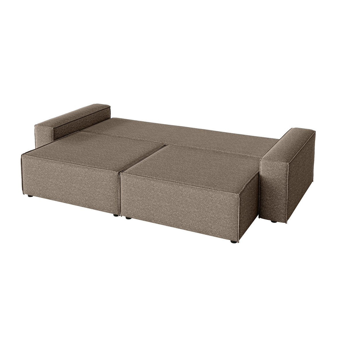 SOFA Lummo Mi mit Schlaffunktion, Braun - Braun, Textil (246/70/185cm) - Fedve