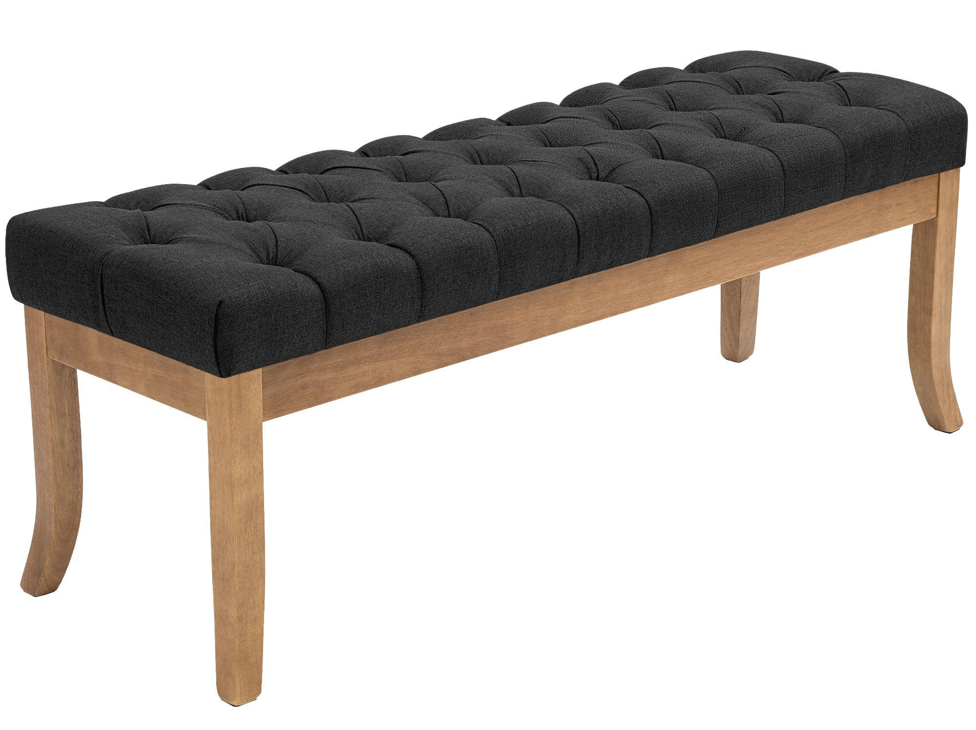 SITZBANK 120/38 cm Stoff Dunkelgrau - Dunkelgrau/Naturfarben, Holz/Textil (120/46/38cm) - CLP