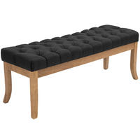 SITZBANK 120/38 cm Stoff dunkelgrau - Dunkelgrau/Naturfarben, Holz/Textil (120/46/38cm) - CLP