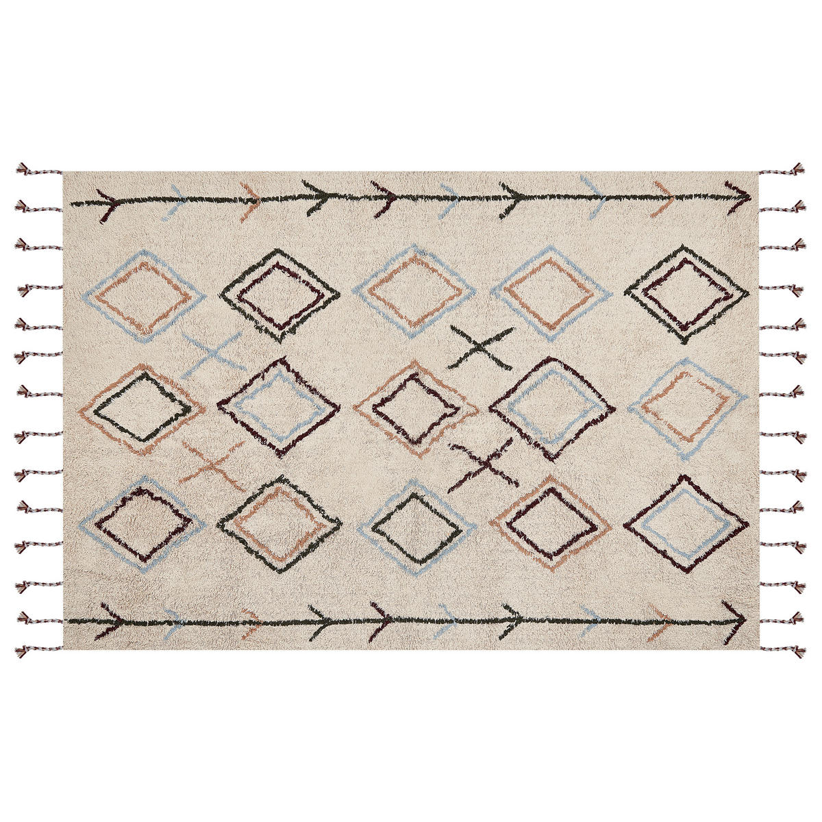 TEPPICH geflochten Corum 230/160 cm - Beige, Textil (160/230cm) - Beliani